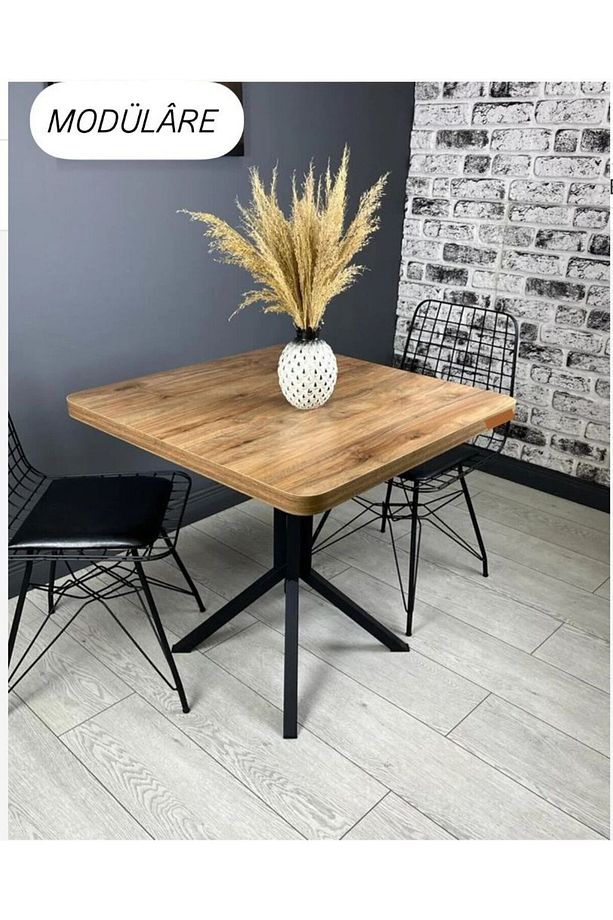 MUTFAK CAFE BALKON BAHÇE RESTORAN YEMEK MASASI METAL AYAK 80CM - 2