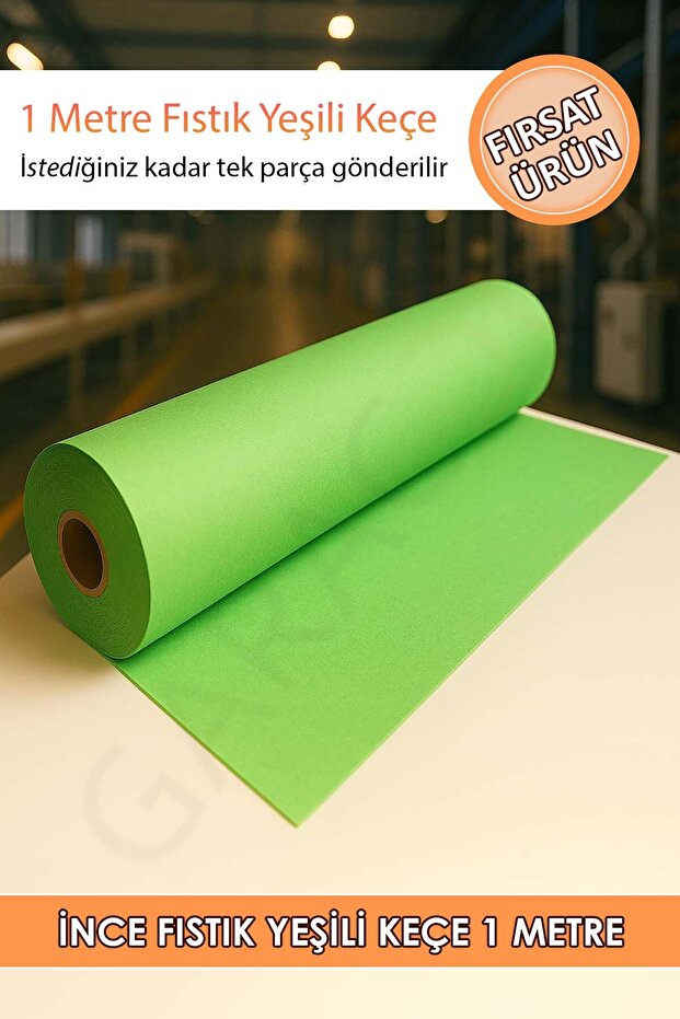 Meter Thin Felt Fabric 1 mm Pistachio Green - 1 Meter (100 cm X 100 cm)