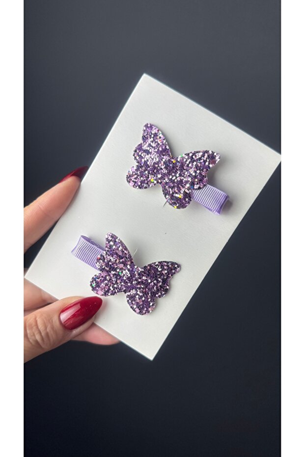 Purple Glitter Baby Butterfly Buckle