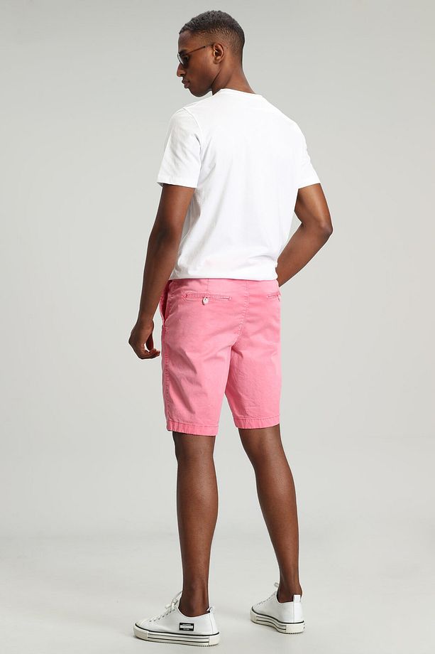 Zegler Spor Erkek Chino Şort Slim Fit Pembe - 6