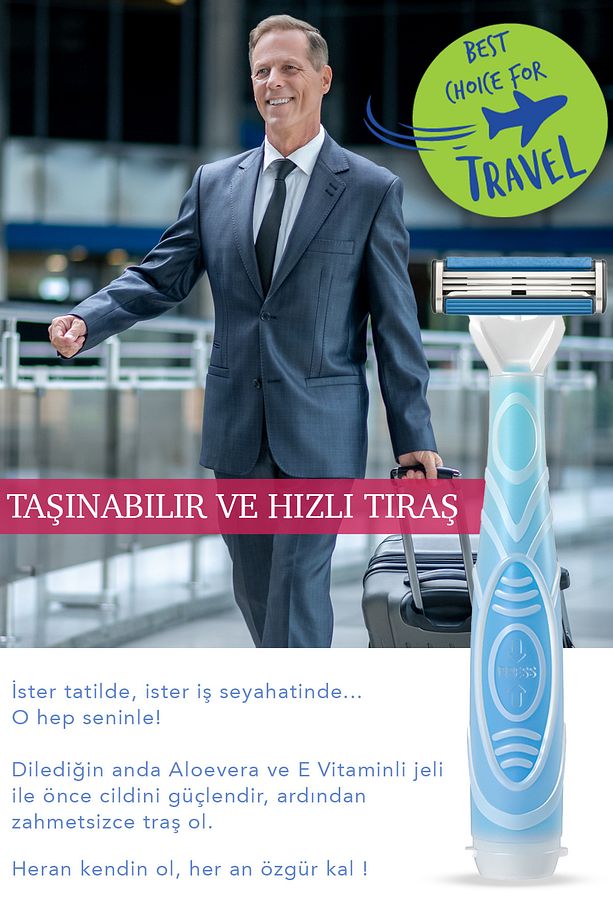 3 Jiletli Traş Bıçağı Aloevera & E Vit. Özü Jelli Oynar Başlık Isveç Çeliği | 6'lı - 7