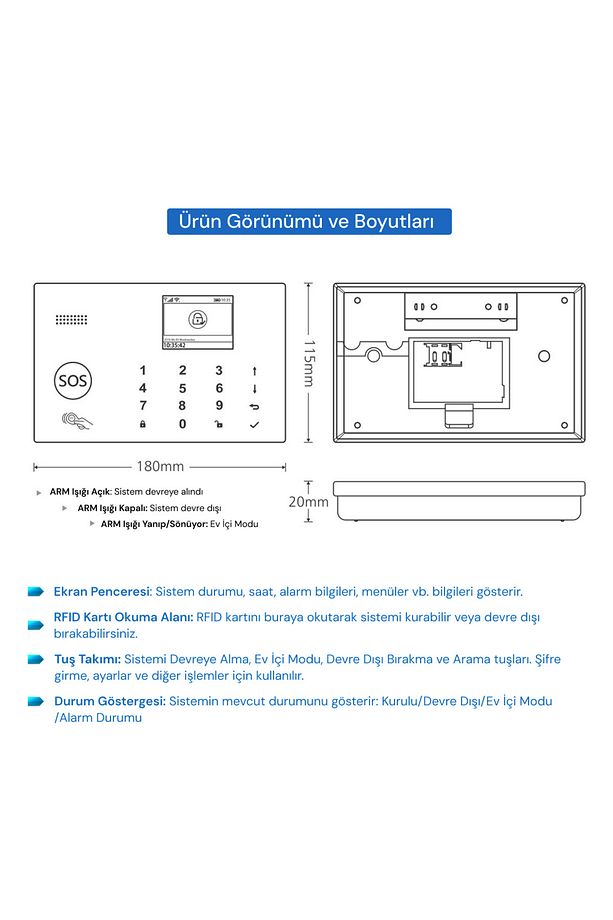 Sas-10 Akıllı Alarm Güvenlik Sistemi - Wifi & 4g Gsm Bağlantısı, Hareket Sensörü Ve Mobil Uyuml - 4