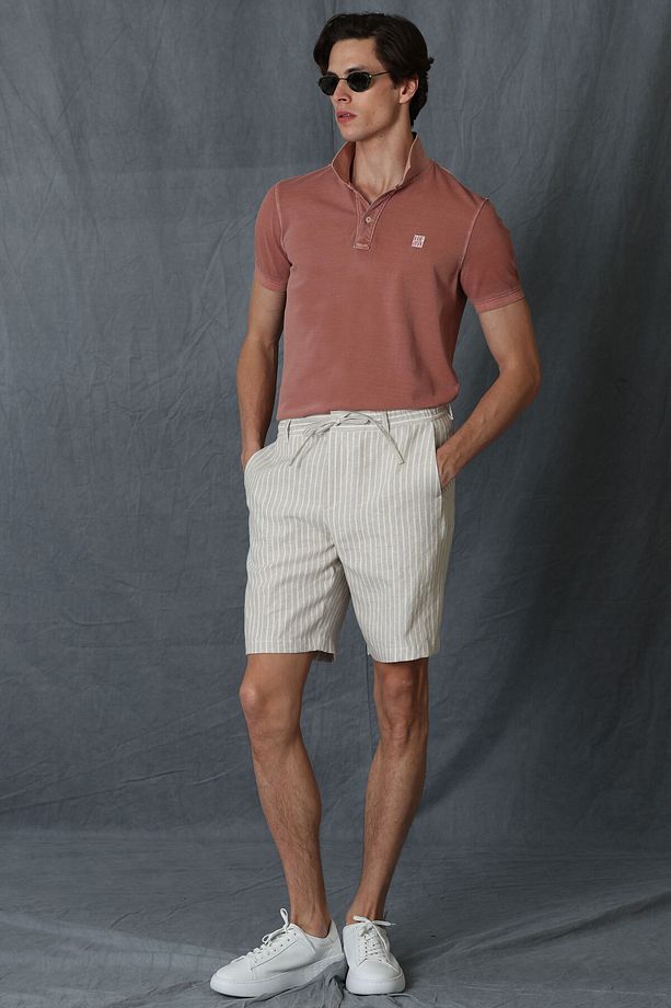 Andre Spor Erkek Chino Şort Slim Fit Bej - 4