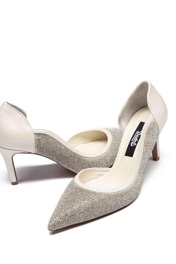 Kadın Stiletto Abiye Taş İşlemeli Sivri Burun Açık Topuklu Ayakkabı 4305 - 3
