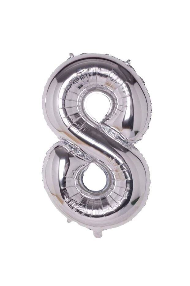 8 Years Old Silver Silver Gray Color Foil Balloon 34 Inch 80 cm Birthday Celebration Party Balloon