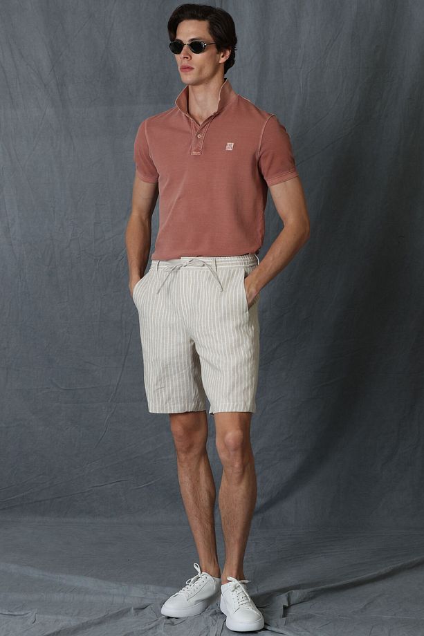 Andre Spor Erkek Chino Şort Slim Fit Bej - 1
