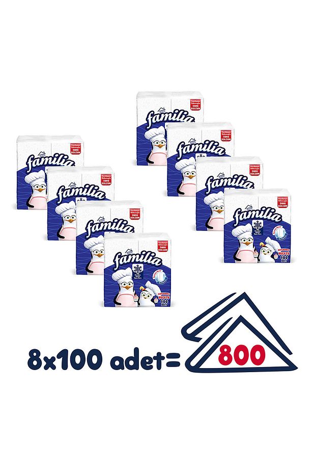 100'lü Katlanmış Peçete (8 PAKET X 100 YAPRAK) - 2
