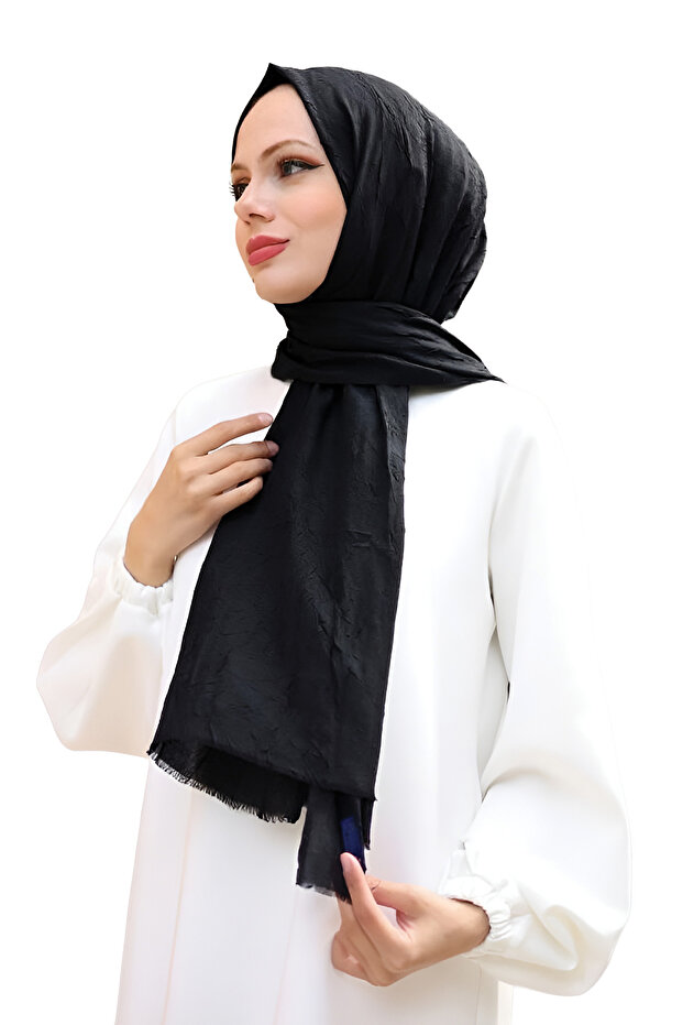 Bambu Kraş Şal - Siyah - 4