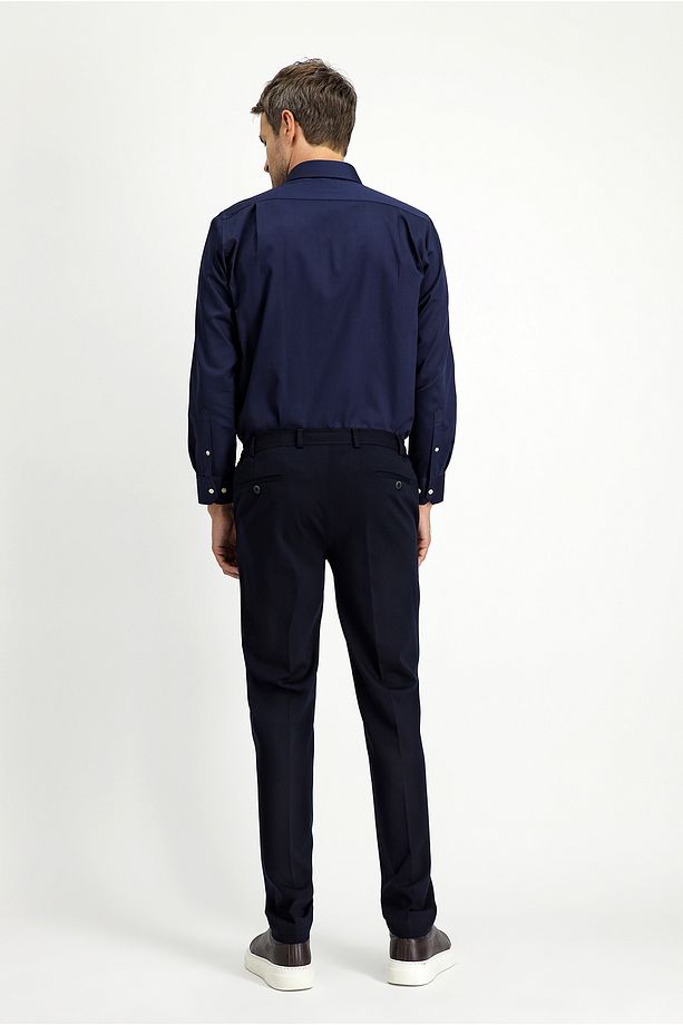 Techno-Line Slim Fit Dar Kesim Likralı Örme Klasik Kumaş Pantolon - 5