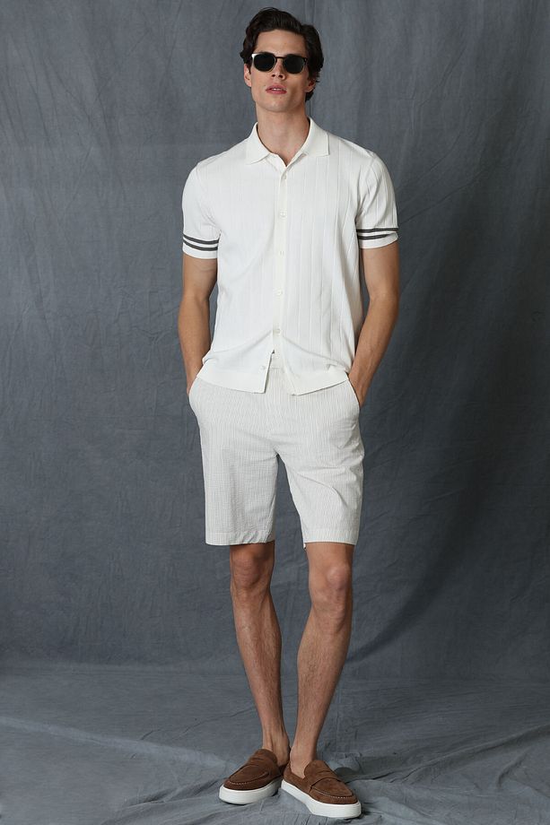 Fral Spor Erkek Chino Şort Slim Fit Bej - 1