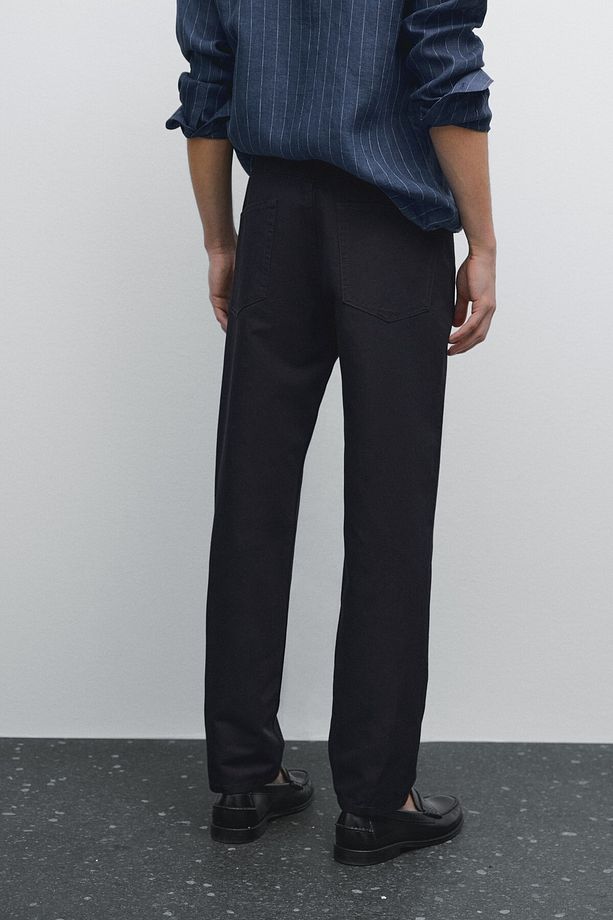 Pamuklu Tapered Fit Pantolon - 4