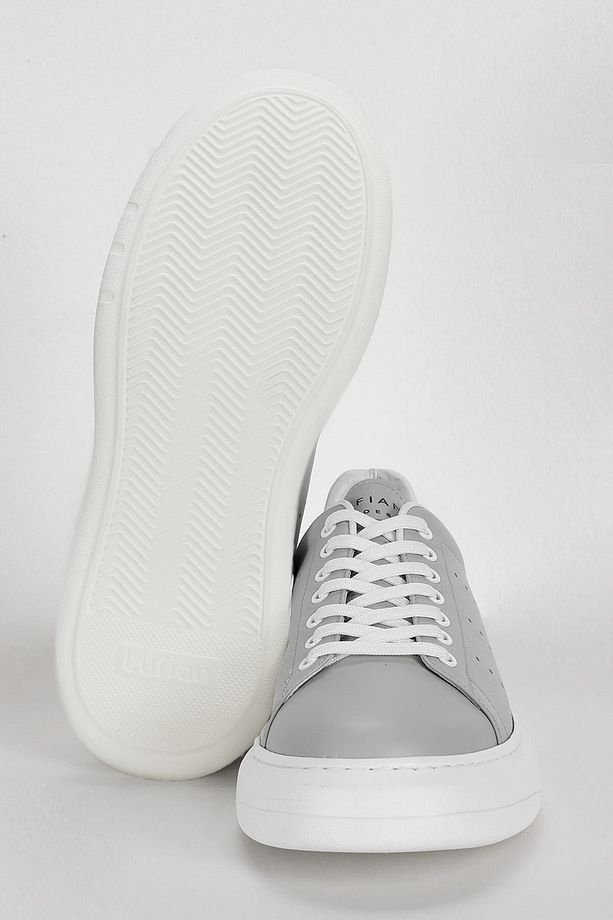 Paul Erkek Deri Sneaker Ayakkabı Gri - 4
