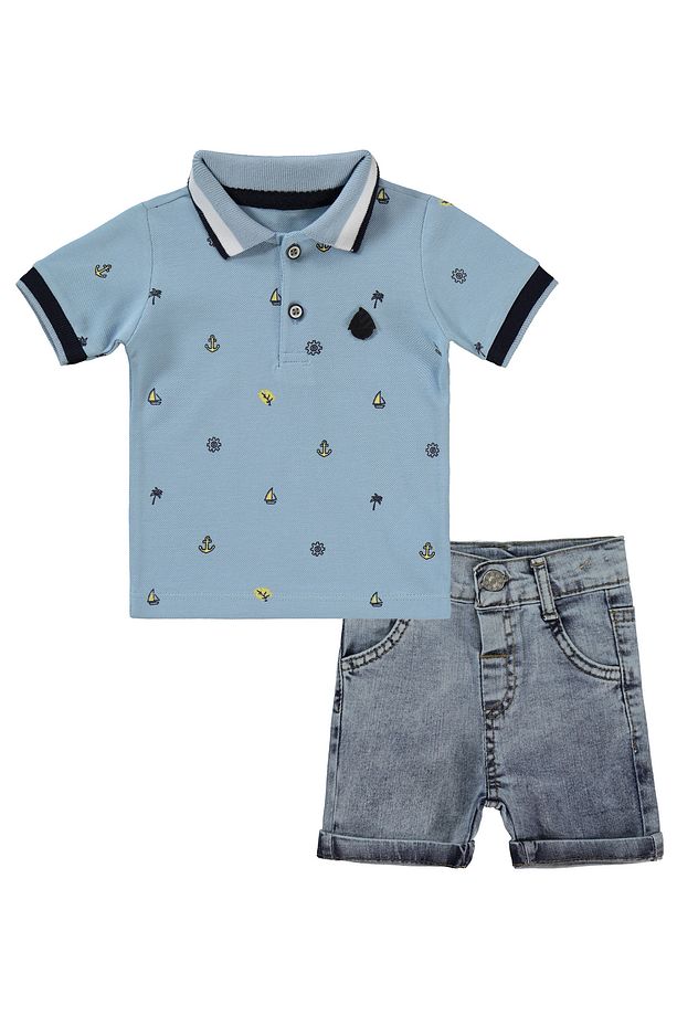 Concept Erkek Bebek Şortlu Takım 6-18 Ay Mavi - 1