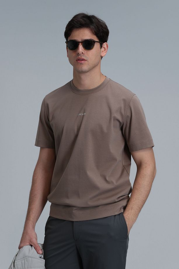 Antony Modern Grafik T- Shirt Deve Tüyü - 3
