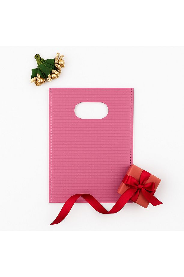 10x15 Cm Pembe Lüks El Geçme Hediye Poşeti 50’li - 1