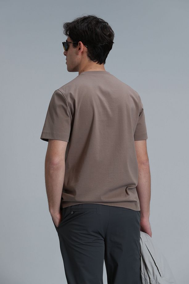 Antony Modern Grafik T- Shirt Deve Tüyü - 6
