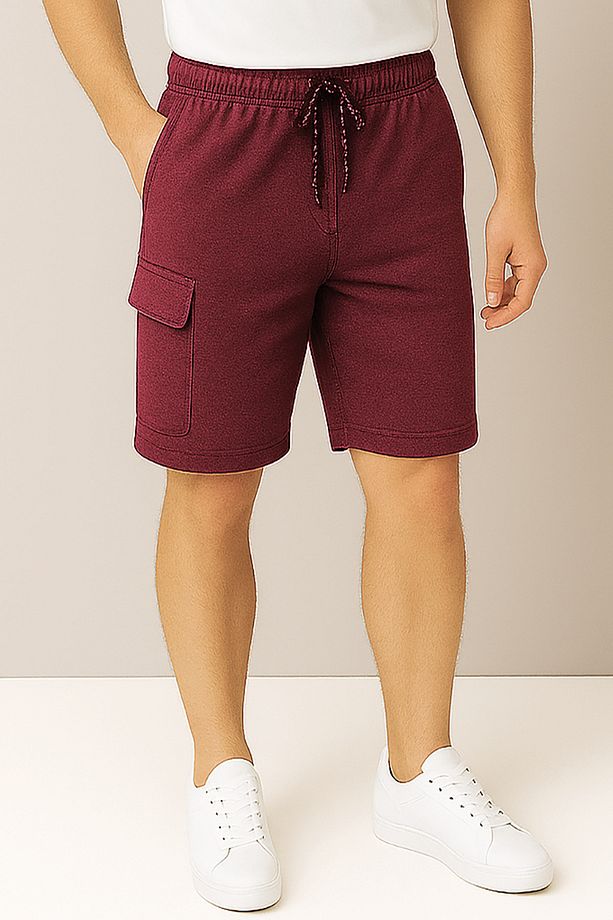 Bordo Kargo Cep Şort - 1
