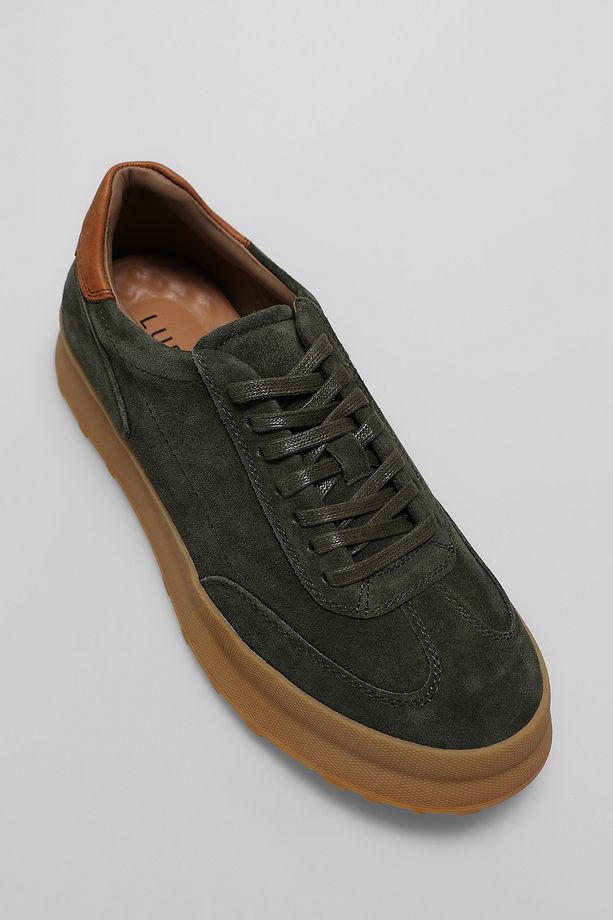 Adam Erkek Deri Sneaker Ayakkabı Yeşil - 2