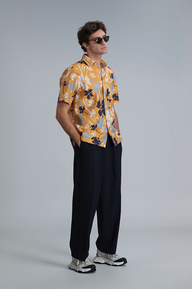 Shen Erkek Basic Gömlek Regular Fit Sarı - 4