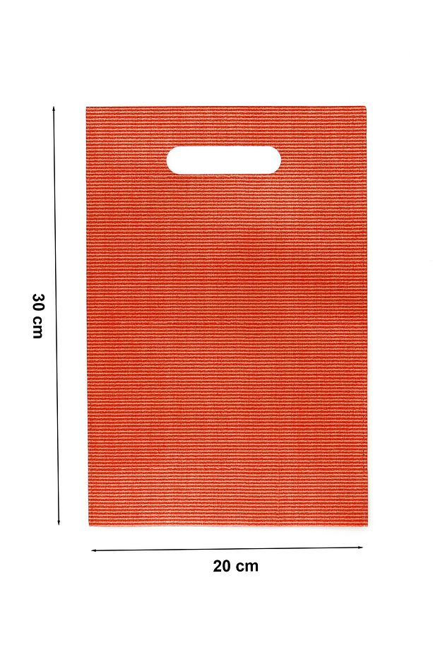 20x30 Cm Kırmızı Lüks El Geçme Hediye Poşeti 10’lu - 5