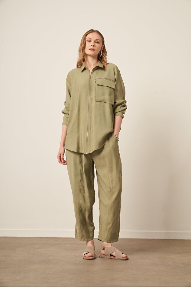 Women's Comfortable Modal Suit Khaki 31036