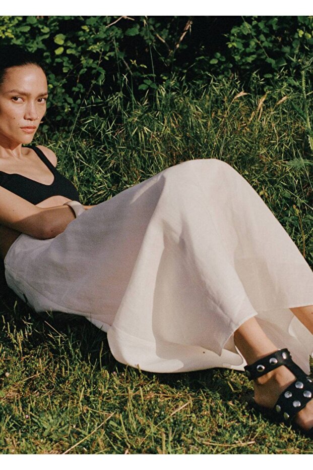 Zımbalı deri sandalet - 2