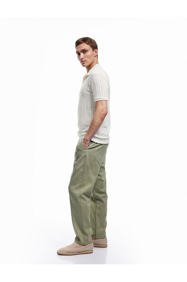 Cep Detaylı Regular Fit Beli Bağcıklı Yazlık Pantolon - 2
