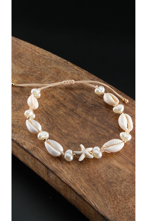 Starfish - Adjustable Anklet and Pearl Elevator Seashell - 3