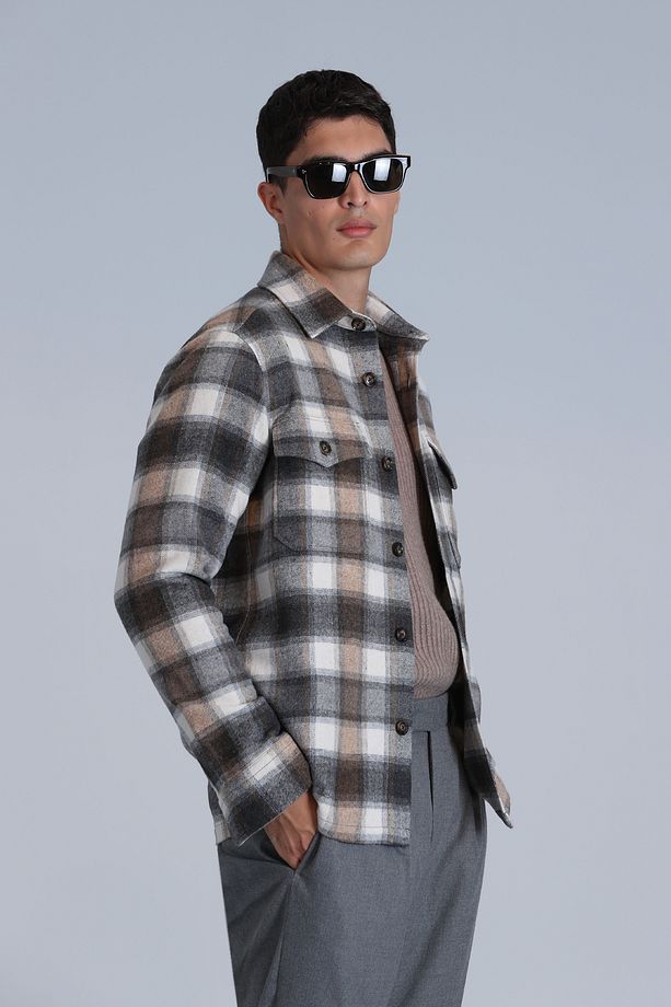 Fresher Erkek Basic Gömlek Slim Fit Kum - 5