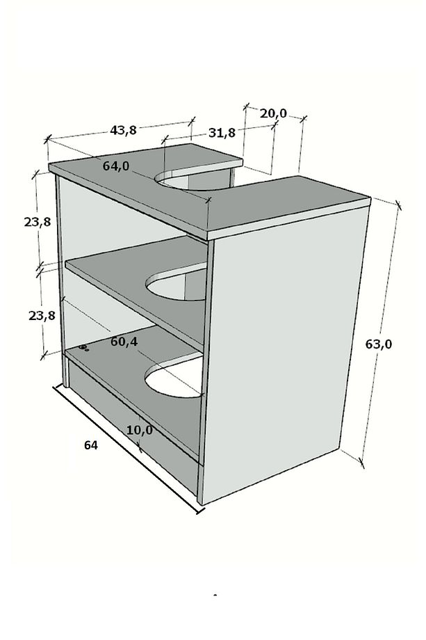 Modelisa Lavabo Altı Dolap, Banyo Dolabı - Mdf - 6
