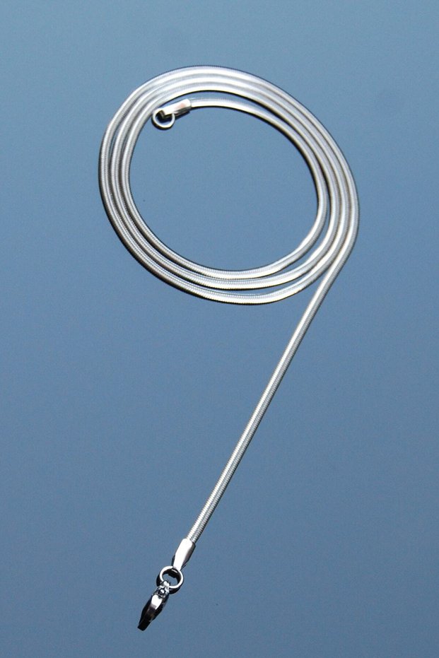 Steel Italian Flat Snake Necklace 2 mm Silver Color | Non-Tarnish, Unisex, 65 Cm, 2 Years Warranty