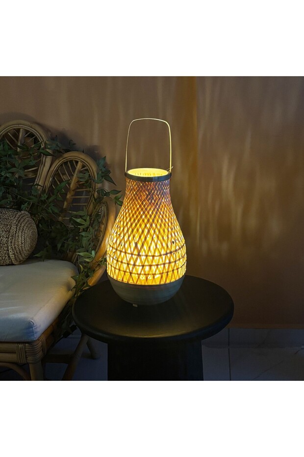 Derya 23x37 cm. Bambu Masa Lambası - 3