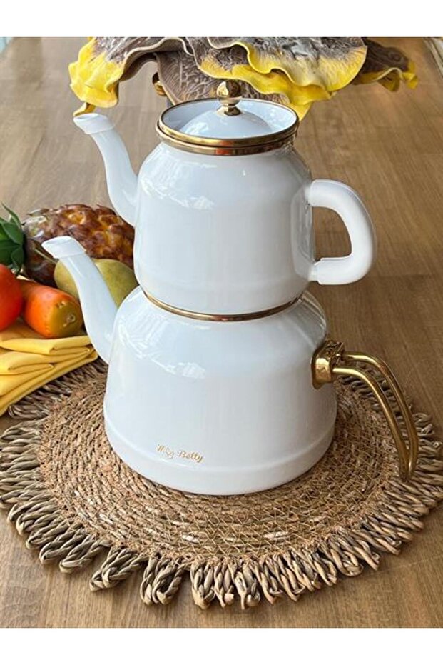 Whıte Pearl Emaye Çaydanlık - 1