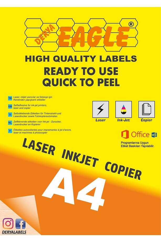 Ac4093 52.5x18mm Laser/lazer A4 Kendinden Yapışkanlı Etiket - 2