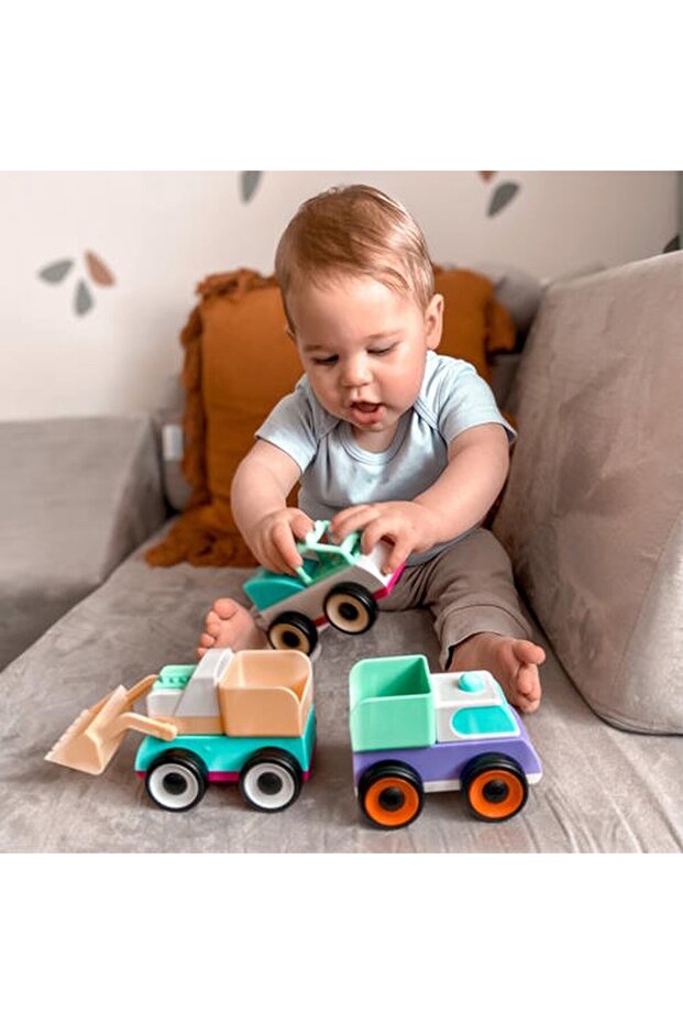 Build And Drive Mix 'n Match Araçlar 3pk - Inşaat Seti 3 Araba - 4