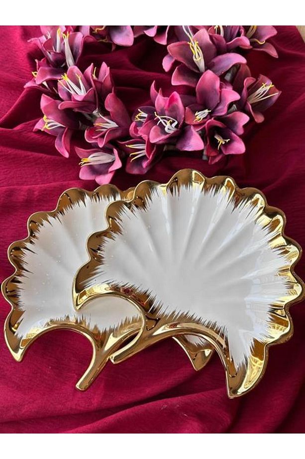 Ginkgo Yaprak Sunum Tabak 2'Lİ 23*25cm - 5
