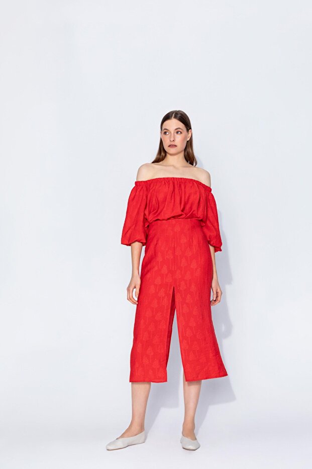 40468 Elbise Kırmızı - 1