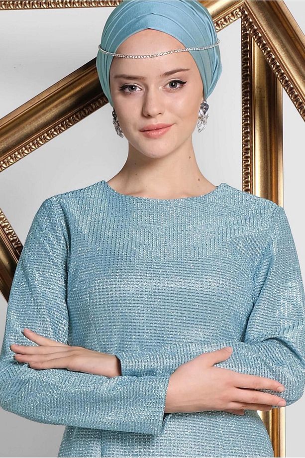 SİMLİ KEMERLİ ELBİSE 4101 - 1