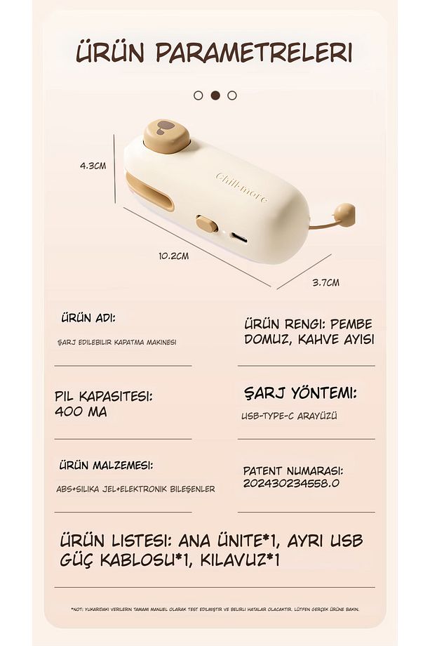 USB Şarjlı Poşet Mühürleyici | Taşınabilir Atıştırmalık Poşet Kapatıcı |  Manyetik Ev Kullanımı İçin - 4