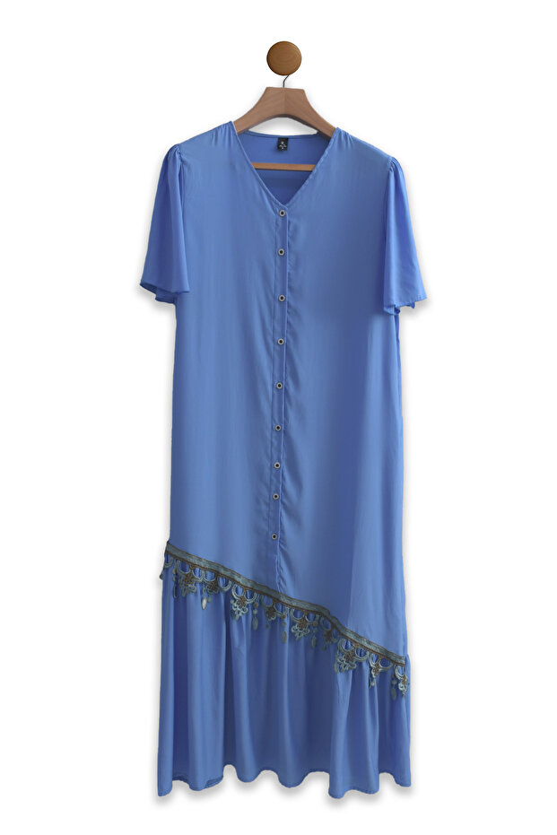 فستان مخملي بأزرار - 2