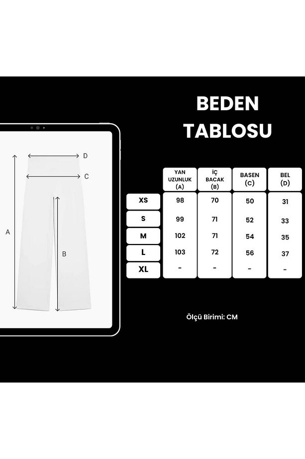 Yumuşak Dokulu Ekru Geniş Paçalı Modal Çimalı Palazzo Pantolon Eşofman Altı - 8