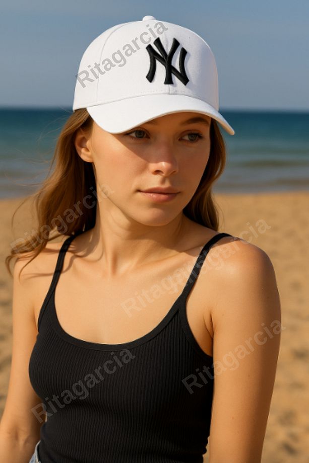 Unisex Ny Nakışlı Beyaz Kep Şapka - 3