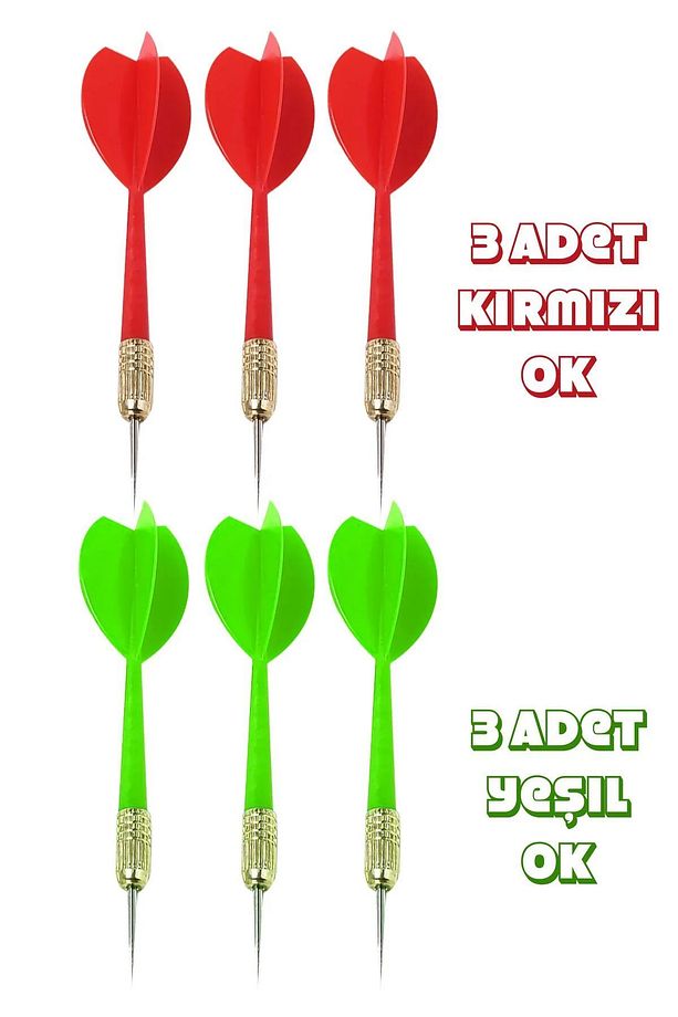 Büyük Boy Dart Seti 17'' Dart Hedef Tatası 6 Oklu Çift Taraflı - 5