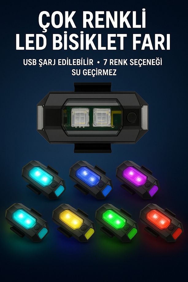 Motor Drone Uçak Kanadı Led Şarjlı Kablosuz Mini Led Çakarlı Lamba - 1