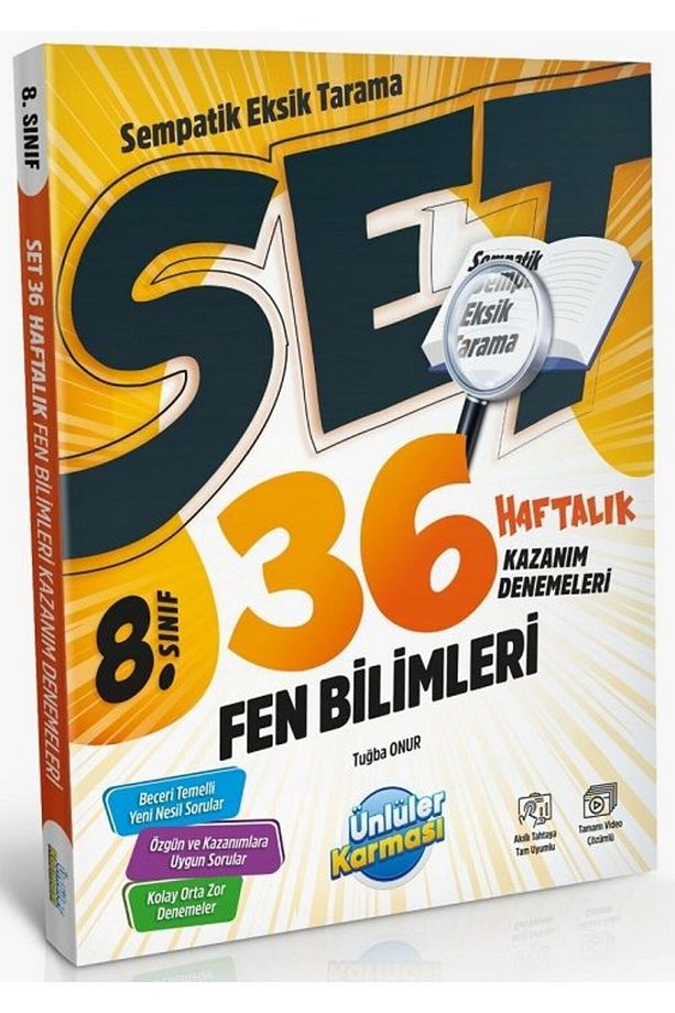 Ünlüler 8. Sınıf Fen Bilimleri SET 36 Haftalık Kazanım Denemeleri Ünlüler Yayınları - 1