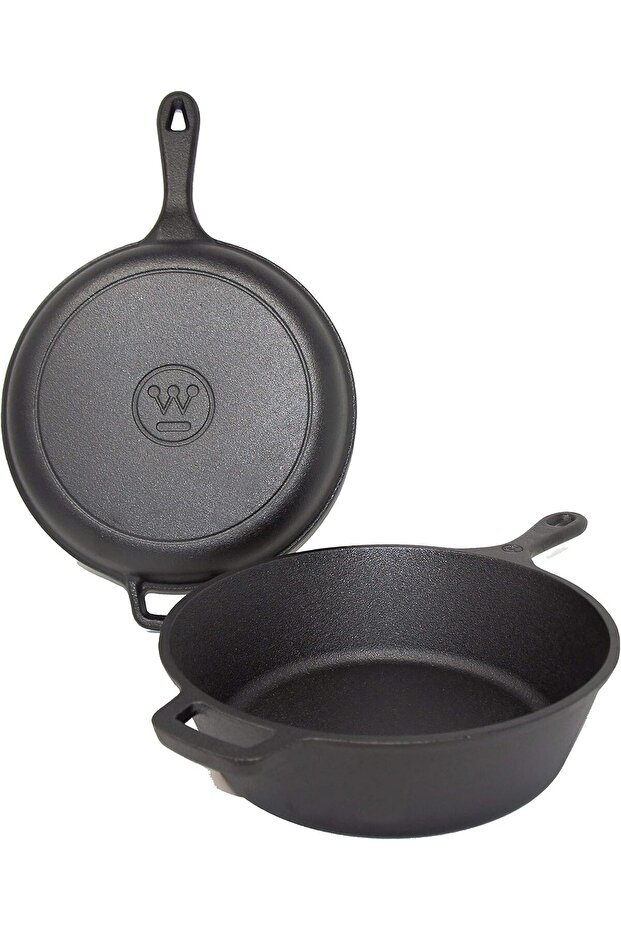 3-Quart Pre-Seasoned Cast Iron Dutch Oven with 10.25-Inch Skillet Lid – Versatile 2-i