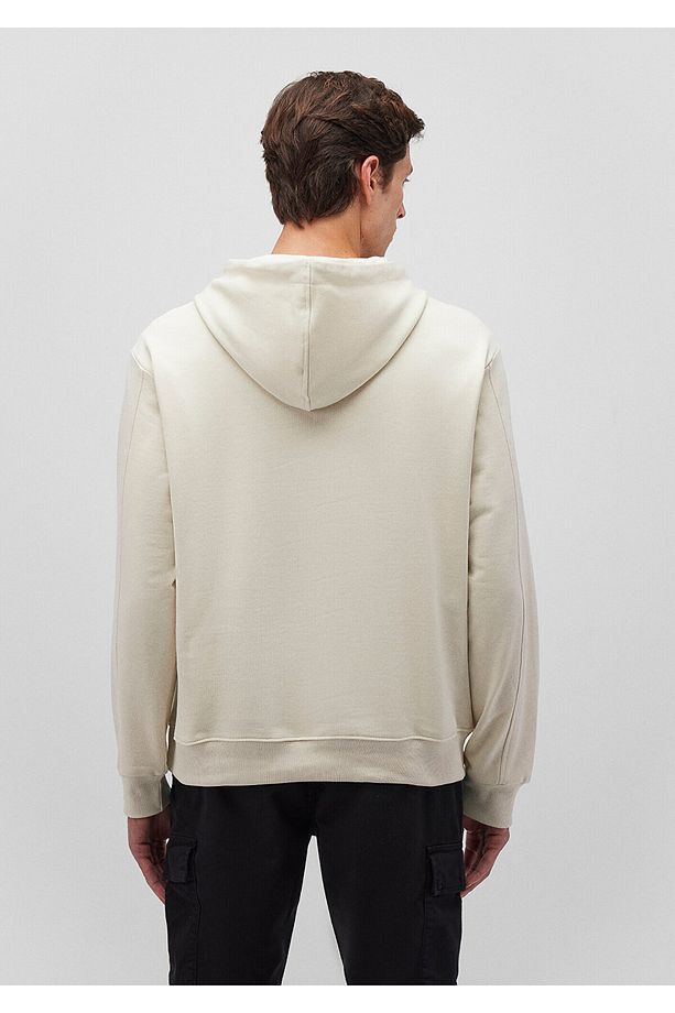 Yarı Fermuarlı Bej Sweatshirt 0s10244-70140 - 4