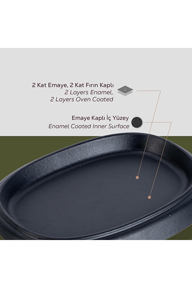 Döküm Oval Fajita Tabağı Ölçü 12x19cm. - 4