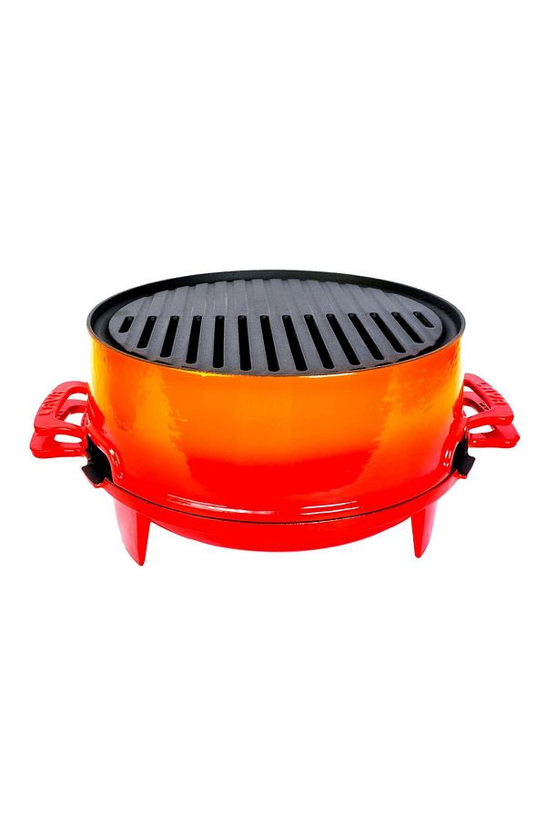 Döküm Yuvarlak Mangal Izgara Set Döküm Demir Yekpare Çift Kulplu Çap (Ø)36cm. - 1