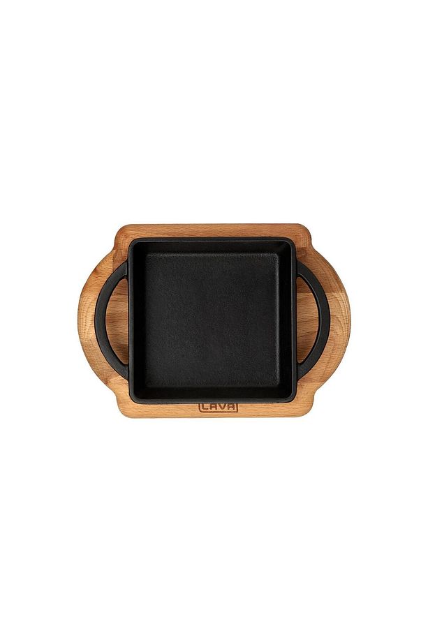 Döküm Kare Sahan Döküm Demir Yekpare Çift Kulplu Kayın Servis Ahşabı Ölçü 12x12cm. - 4